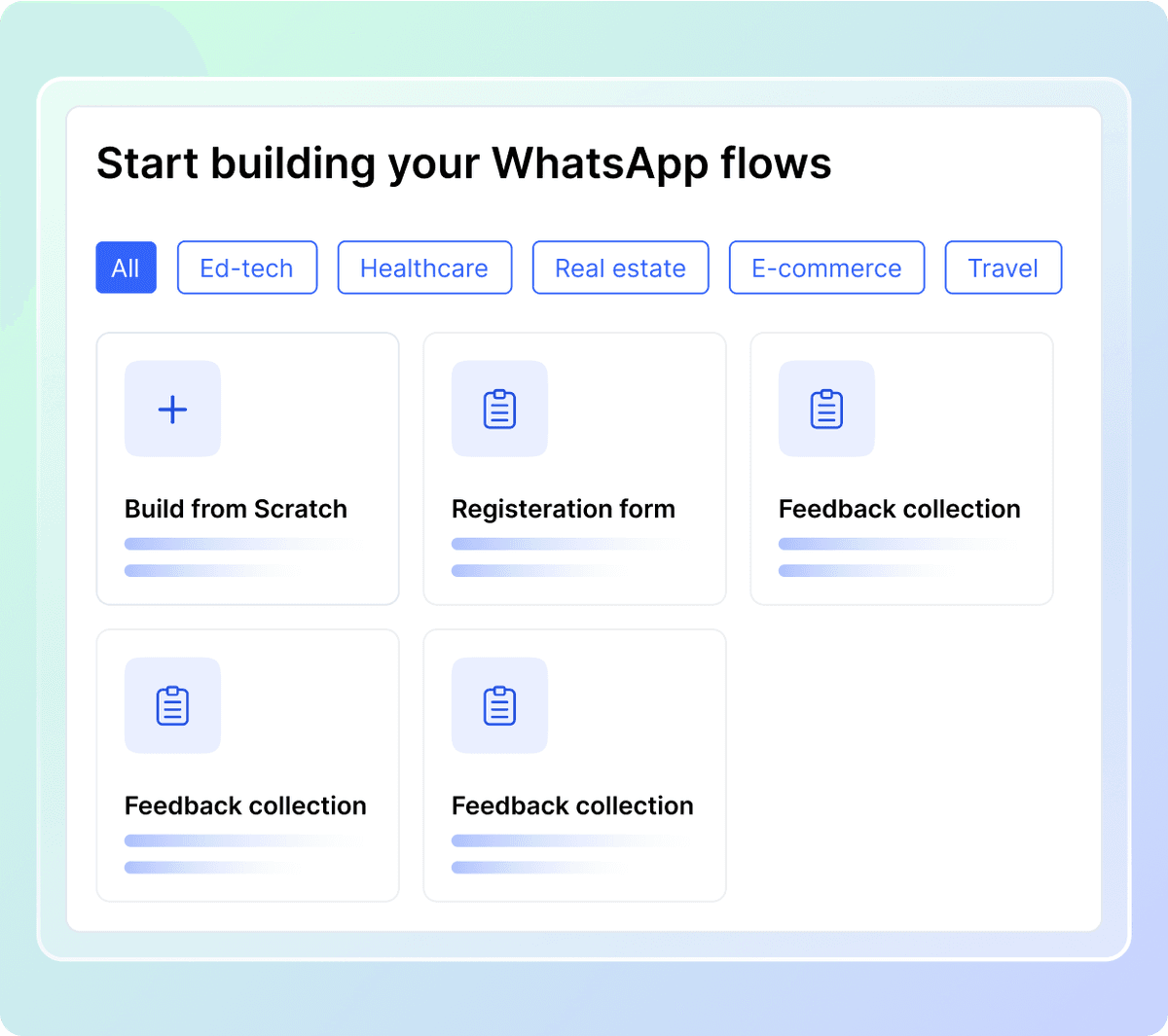 One click industry-specific flow templates