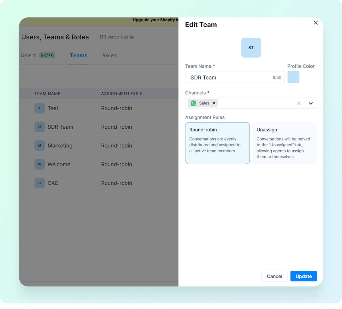 Manage teams better and assign conversations diligently